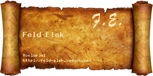 Feld Elek névjegykártya