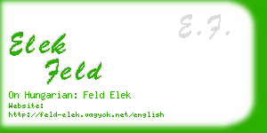 elek feld business card